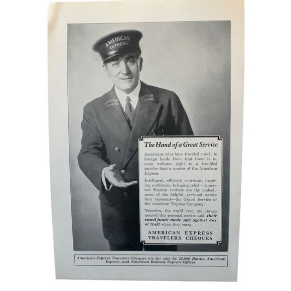 Vintage 1927 American Express Great Service Ad Advertisement - Picture 3 of 3